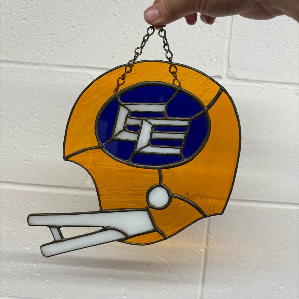 Stained Glass Football Helmet Suncatcher Edmont Elks CFL